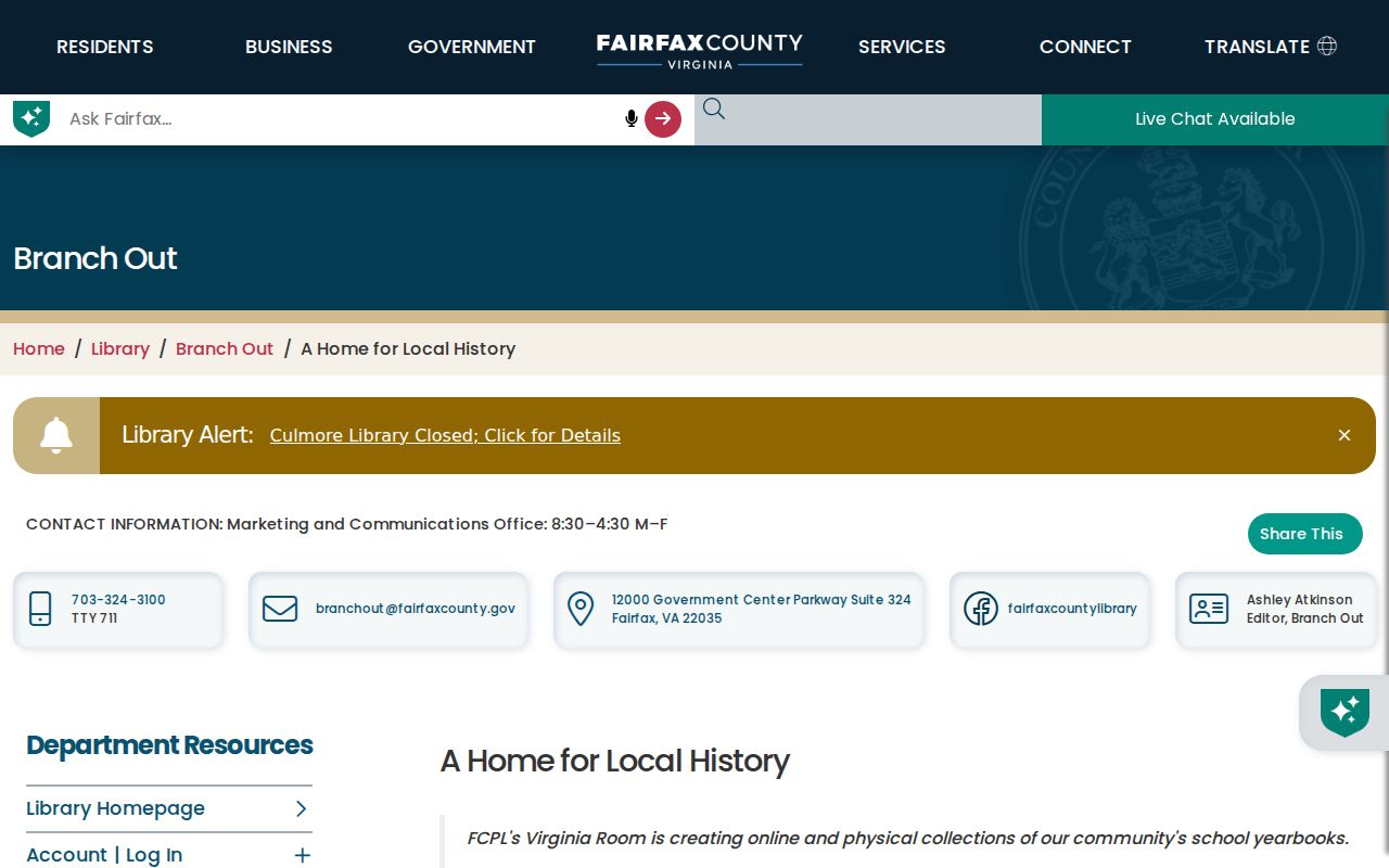 Lorton city directory FCPS yearbook archive