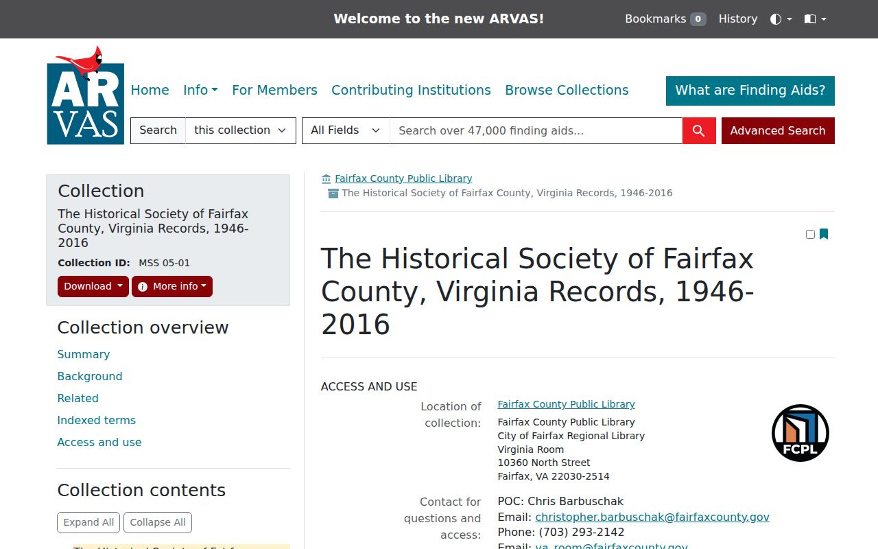 Lorton city directory Historical Society archival holdings