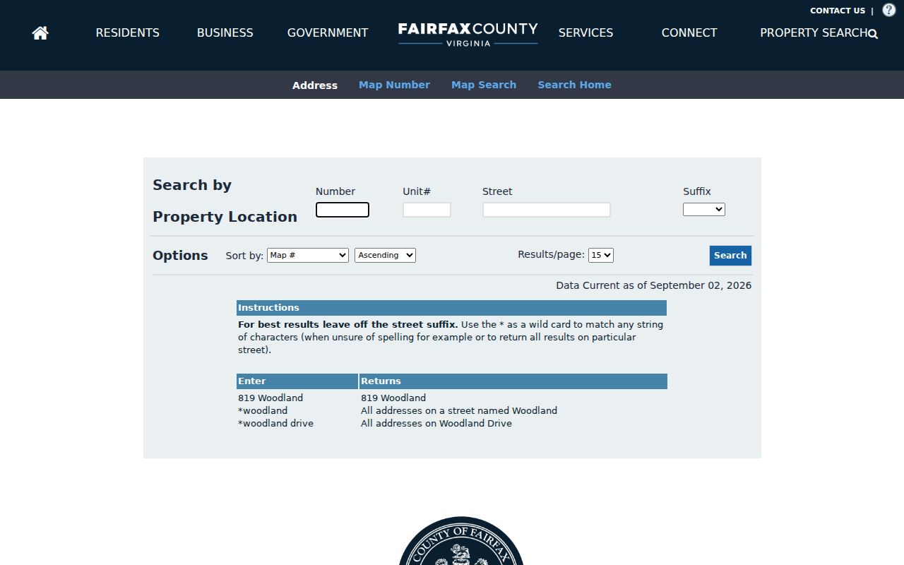 Lorton street directory iCare address search form