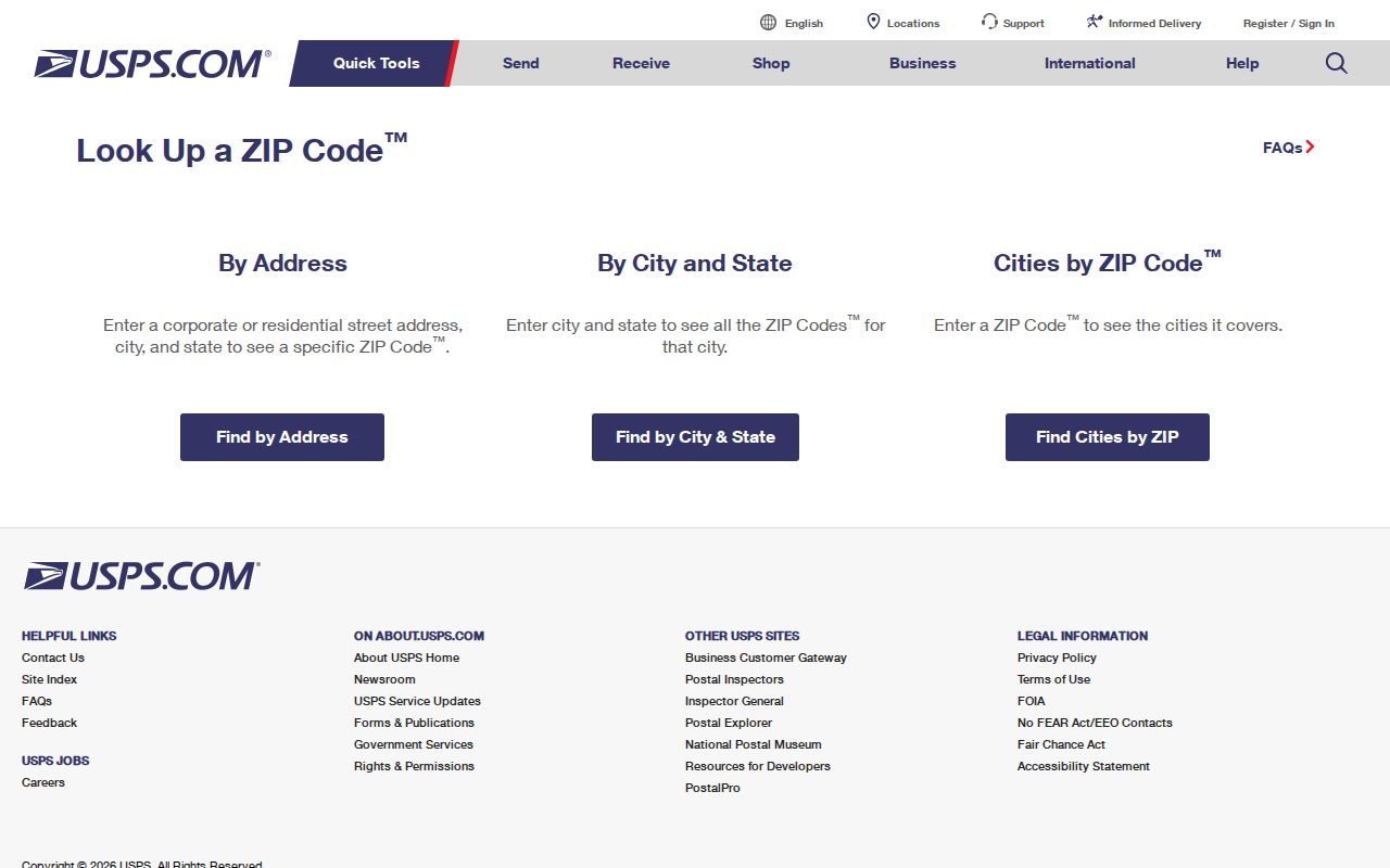 Lorton ZIP code directory USPS lookup modes